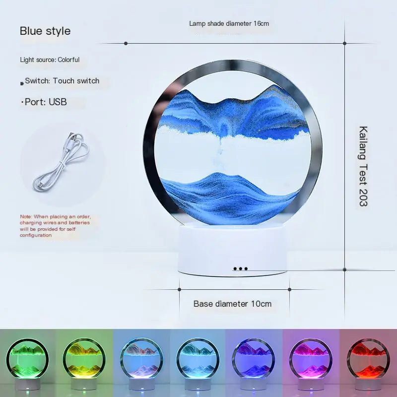 RGB LED Sandscape Table Lamp with Moving Sand Art