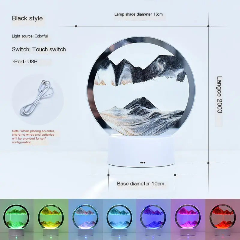 RGB LED Sandscape Table Lamp with Moving Sand Art