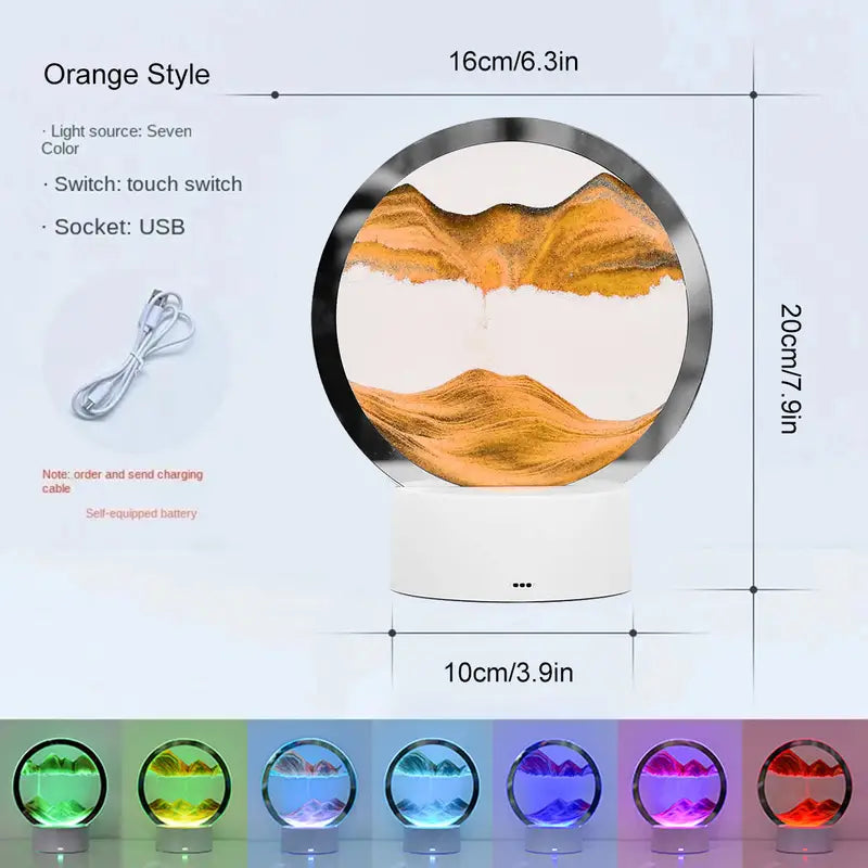 RGB LED Sandscape Table Lamp with Moving Sand Art