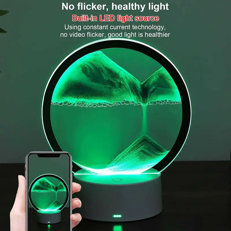RGB LED Sandscape Table Lamp with Moving Sand Art
